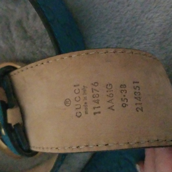 💙GUCCI BEAUTIFUL BLUE GG BELT💙 95-38 You can't get this 1 anywhere! - Picture 4 of 7